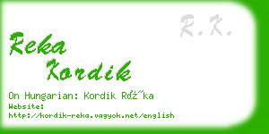 reka kordik business card